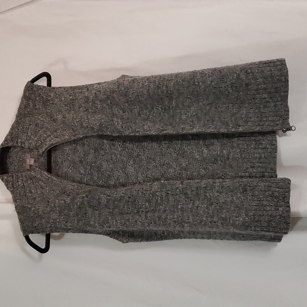 J. Jill Sweater Vest Full Zip Casual Work Business Warm Wool Alpaca Blend Gray - Picture 3 of 6